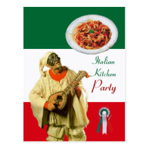 PULCINELLA  ITALIAN KITCHEN PARTY Red Green Recipe Post Cards