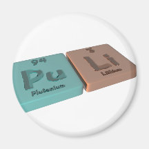 Puli as Pu Plutonium and Li Lithium Fridge Magnet