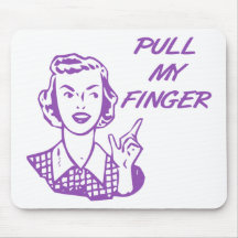 Pull My Finger Retro Housewife Purple Mousepads