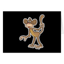 pull my tail monkey greeting cards