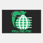 Pull The Pin Rectangle Stickers