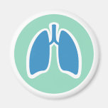 Pulmonology or pulmonologist lung logo round fridge magnet