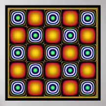 Pulsing Gold Green Posters