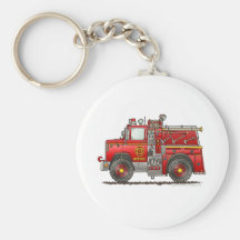 Pumper Rescue Fire Truck Firefighter Keychains