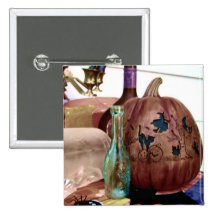 Pumpkin and Ales Pinback Buttons