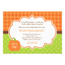 Pumpkin Baby Shower invite boy or girl neutral