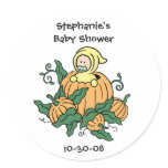 Pumpkin Baby Sticker - Baby Shower Party Favour