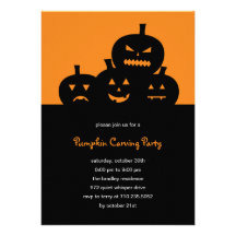 Pumpkin Carving Halloween Party Invitation