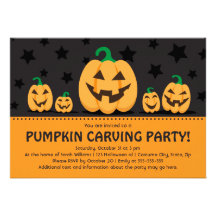 Pumpkin carving party invitation