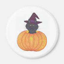 Pumpkin Cat Refrigerator Magnets