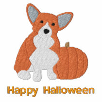 Pumpkin Corgi Embroidered Shirt (T-Shirt)