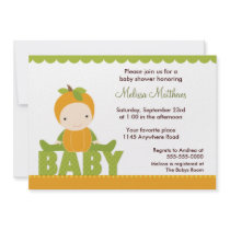 Pumpkin Costume Baby Shower Invitation