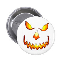 Pumpkin Face Pinback Button