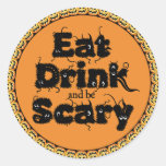 Pumpkin Halloween 'eat,drink and be scary' Sticker