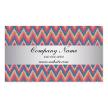 Pumpkin Ikat ZigZag Pocket 2013 Calendar Business Cards