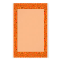 Pumpkin Orange Fractal Art Stationery