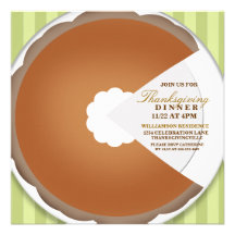 Pumpkin Pie Thanksgiving Dinner Invitation