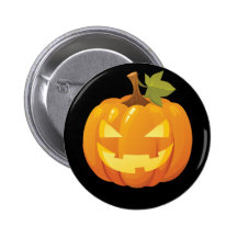 Pumpkin Smiley Button