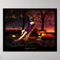 Pumpkin Witch Print