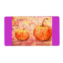 pumpkins in the fall sunshine labels