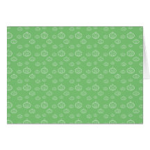 Pumpkins on green greeting card