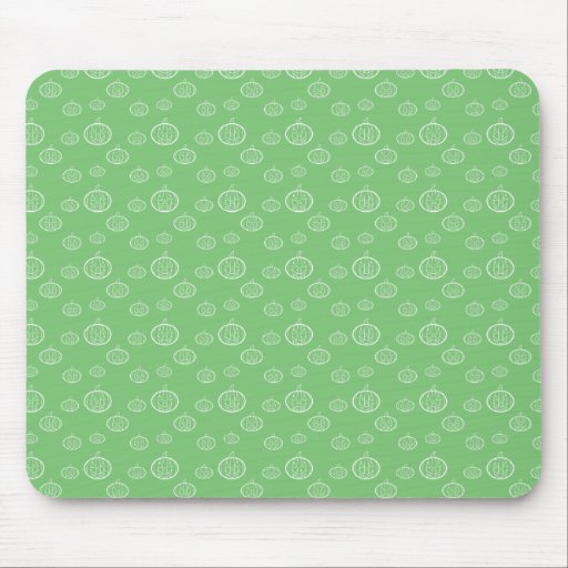 Pumpkins on green mouse pads