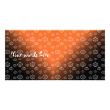 Pumpkins on orange black fade photo greeting card