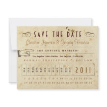 Punch Card Save the Date - Vintage Colours