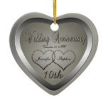 Punched Tin Hearts 10 Year Anniversary Ornament