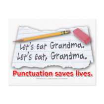 Punctuation Saves Lives Postcards