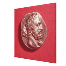 Punic coin bearing the head of Hamilcar Barca Canvas Prints