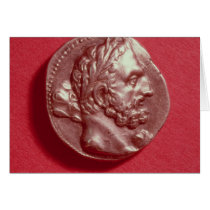 Punic coin bearing the head of Hamilcar Barca Greeting Card