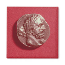 Punic coin bearing the head of Hamilcar Barca Fridge Magnet