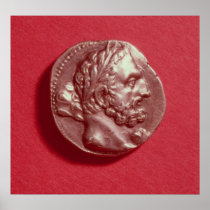 Punic coin bearing the head of Hamilcar Barca