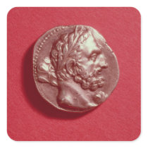 Punic coin bearing the head of Hamilcar Barca Square Sticker