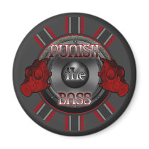 PUNISH the BASS DnB Dub Dubstep hardstyle DJ Refrigerator Magnets
