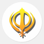 Punjabi sikh de Khanda Khalsa Sikhisme Autocollant Rond