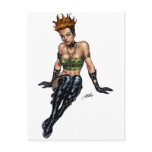 Punk Alternative Girl by Al Rio postcards
