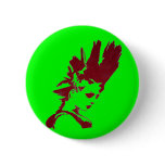 Punk chick badge pinback button
