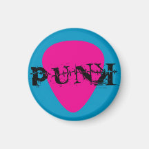 Punk Guitar Pick in Pink and Blue Refrigerator Magnet