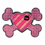 Punk Heart and Crossbones Acrylic Cut Out