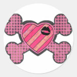 Punk Heart and Crossbones Stickers