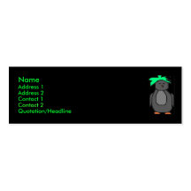 Punk Penguin with Green Hair Business Card Template
