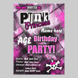 Punk Princess Birthday Party Invite invitations