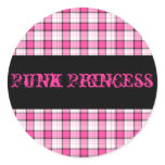 Punk Princess Pink and Black Plaid Sticker