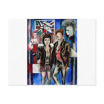 punk rock music print , with popart by T J Conway Post Card