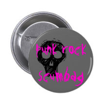 punk rock scumbag pinback button