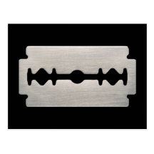 PUNK ROCKER RAZOR BLADE POST CARD