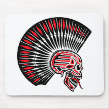 Punk Rocker Skull Tattoo Mouse Pad