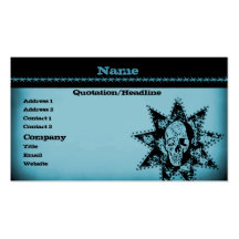 Punk Skull Business Card, Light Blue